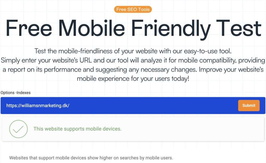 Mobile friendly